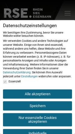 Vorschau der mobilen Webseite www.rse-bonn.de, Rhein-Sieg-Eisenbahn GmbH (RSE)
