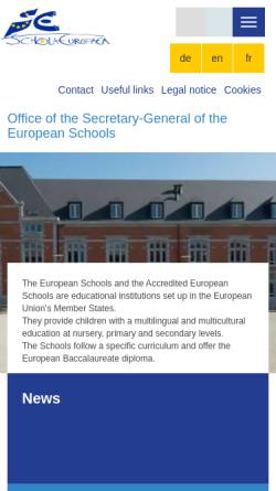 Vorschau der mobilen Webseite www.eursc.eu, Schola Europaea