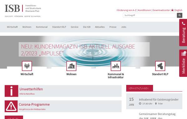 Vorschau von isb.rlp.de, ISB Investitions- und Strukturbank Rheinland-Pfalz GmbH