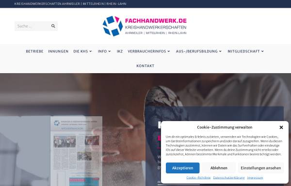 Vorschau von www.fachhandwerk.de, Kreishandwerkerschaften Ahrweiler-Mittelrhein-Rhein-Lahn