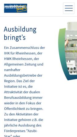 Vorschau der mobilen Webseite www.ausbildung-bringts.de, Medienpartnerschaft Ausbildung