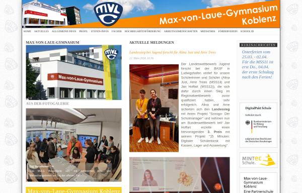 Vorschau von www.mvlg.de, Max-von-Laue Gymnasium Koblenz