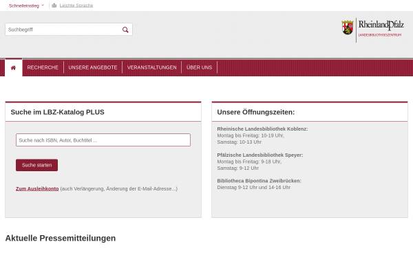 Vorschau von www.rlb.de, Rheinische Landes- und Hochschulbibliothek