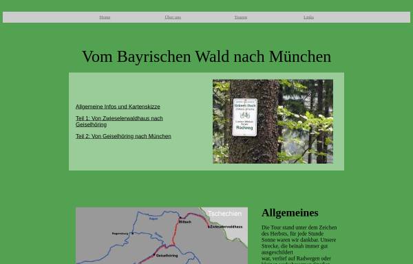 Vorschau von www.suzannegibson.de, Radtour von Zwiesel nach München