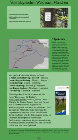 Vorschau der mobilen Webseite www.suzannegibson.de, Radtour von Zwiesel nach München