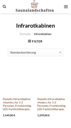 Vorschau der mobilen Webseite www.helo-sauna.de, Helo GmbH