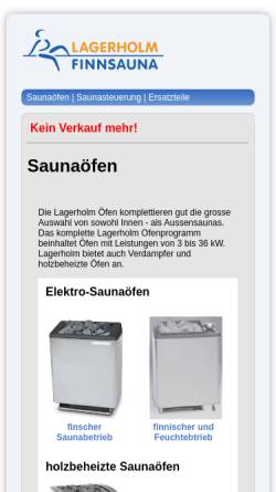 Vorschau der mobilen Webseite www.finnsauna.at, Lagerholm Saunabau Gesellschaft m.b.H.
