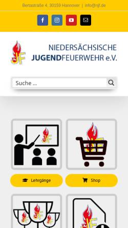 Vorschau der mobilen Webseite www.njf.de, Niedersächsische Jugendfeuerwehr e.V.