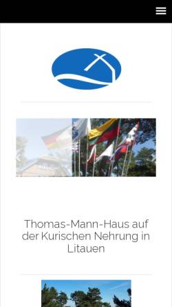 Vorschau der mobilen Webseite www.thomas-mann-haus.de, Thomas Mann Haus, Nida, Kurische Nehrung