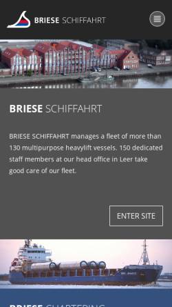 Vorschau der mobilen Webseite www.briese.de, Briese Schifffahrts GmbH & Co. KG