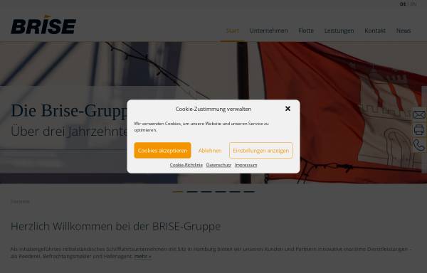 Vorschau von www.brise.de, Brise Schiffahrts-GmbH