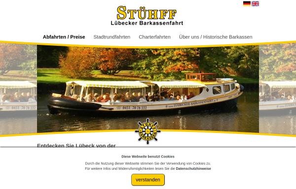 Vorschau von www.luebecker-barkassenfahrt.de, Gabriele und Adolf Stühff GbR