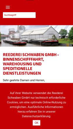 Vorschau der mobilen Webseite www.reedereischwaben.de, Reederei Schwaben GmbH