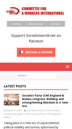 Vorschau der mobilen Webseite www.socialistworld.net, Komitee für eine Arbeiter-Internationale (KAI)