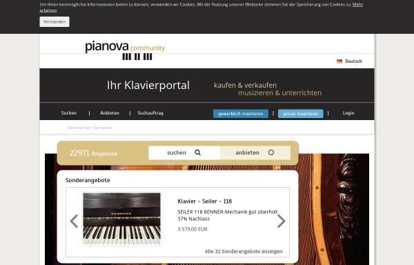 Vorschau von pianova.com, Pianova.com