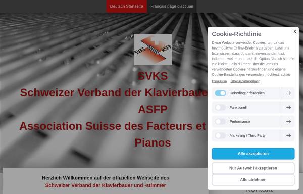 Vorschau von www.svks.ch, Schweizer Verband der Klavierbauer und -stimmer