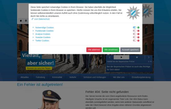 Aktivitäten der Bayerischen Polizei im Internet