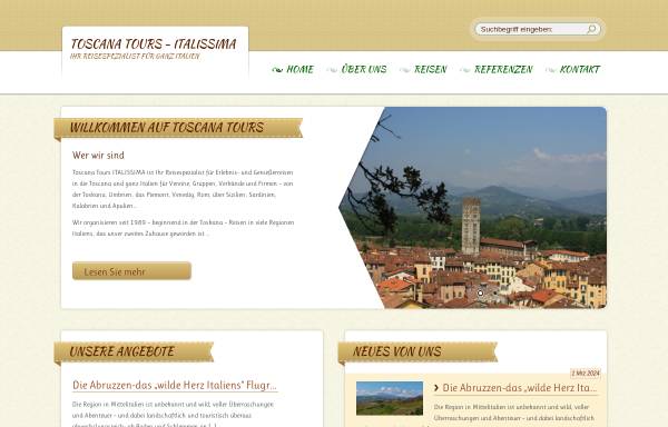Vorschau von www.toscana-tours.de, Toscana Tours Reiseorganisations GmbH