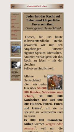 Vorschau der mobilen Webseite www.grundrecht-leben.de, Grundrecht Leben