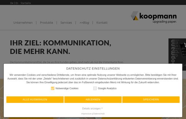 Vorschau von www.koopmann.de, Druckerei August Koopmann GmbH