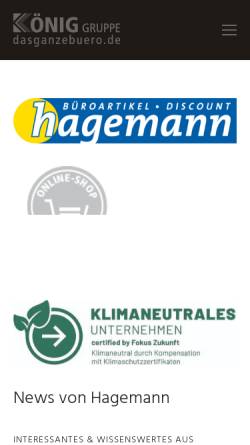 Vorschau der mobilen Webseite www.papier-hagemann.de, Papier Hagemann, Inh. Herbert Hagemann