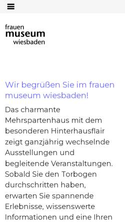 Vorschau der mobilen Webseite www.frauenmuseum-wiesbaden.de, Frauen Museum Wiesbaden