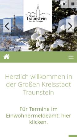 Vorschau der mobilen Webseite www.traunstein.de, Stadt Traunstein