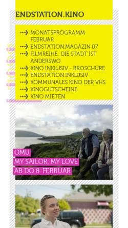 Vorschau der mobilen Webseite www.endstationkino.de, endstation.kino Initiative Bahnhof-Langendreer e.V.