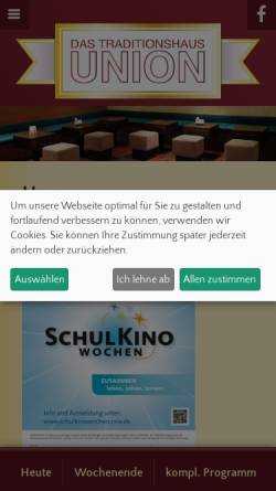 Vorschau der mobilen Webseite www.kino-bochum.de, Union Filmtheater