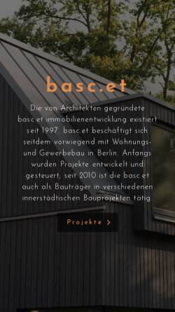 Vorschau der mobilen Webseite www.bascet.de, Basc.et Immobilienentwicklung GmbH