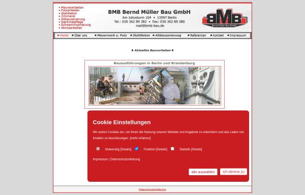 Vorschau von www.bmb-bau.de, BMB Bernd Müller Bau GmbH