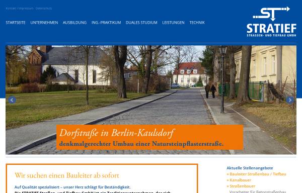 Vorschau von www.stratief-berlin.de, Stratief Straßen- und Tiefbau GmbH