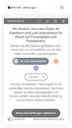 Vorschau der mobilen Webseite www.ehretdesign.de, Ehret Design