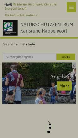 Vorschau der mobilen Webseite www.nazka.de, Naturschutzzentrum Rappenwört