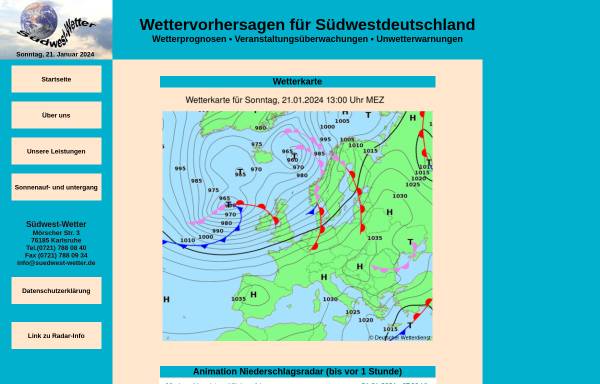 Südwest-Wetter und Radar-Info