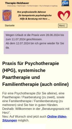 Vorschau der mobilen Webseite www.therapie-holzhauer.de, Peter Holzhauer