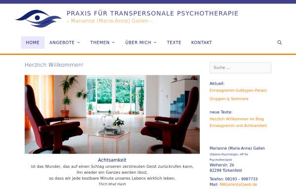 Vorschau von gallen-praxis.de, Praxis für Transpersonale Psychologie und Psychotherapie - Maria-Anne Gallen