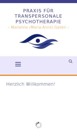 Vorschau der mobilen Webseite gallen-praxis.de, Praxis für Transpersonale Psychologie und Psychotherapie - Maria-Anne Gallen
