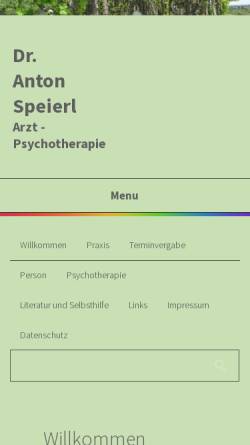 Vorschau der mobilen Webseite www.anton-speierl.de, Tiefenpsychologisch fundierte Psychotherapie - Anton Speierl