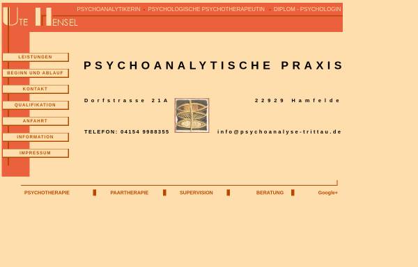 Vorschau von www.psychoanalyse-trittau.de, Psychoanalyse Ute Hensel