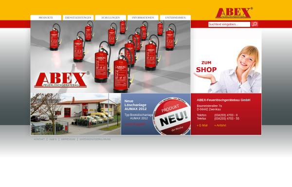 Vorschau von www.abex.de, ABEX Feuerlöschgerätebau