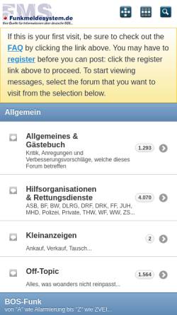 Vorschau der mobilen Webseite www.funkmeldesystem.de, Funkmeldesystem.de