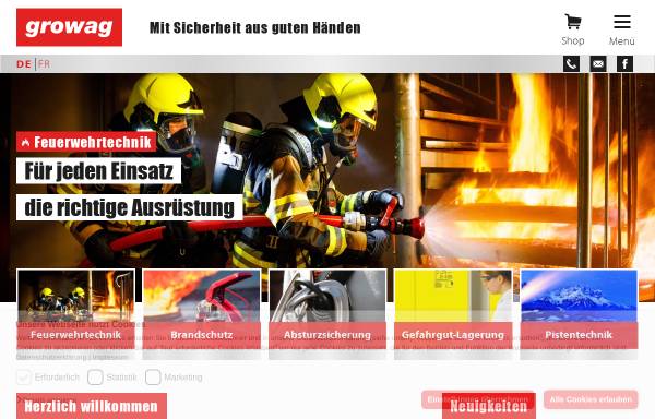 Vorschau von www.growag.ch, Growag Feuerwehrtechnik AG, Grosswangen, Schweiz