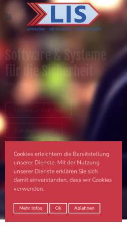 Vorschau der mobilen Webseite www.lis-gmbh.com, LIS GmbH, Preußisch Oldendorf
