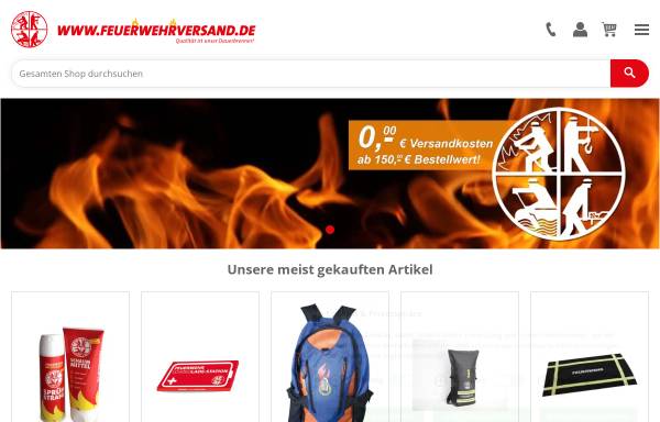 Vorschau von www.feuerwehrversand.de, Versandhaus des Deutschen Feuerwehrverbandes