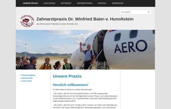 Vorschau von www.dr-baier-v-hunoltstein.de, Zahnarztpraxis Dr. Winfried Baier-v.Hunoltstein