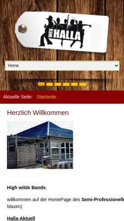Vorschau der mobilen Webseite www.weyhalla.de, Musikcafe WeyHalla
