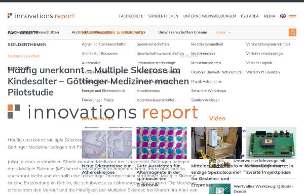 Vorschau von www.innovations-report.de, Innovations-Report, Multiple Sklerose im Kindesalter