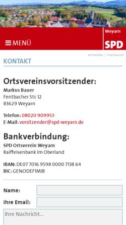 Vorschau der mobilen Webseite www.spd-weyarn.de, SPD-Ortsverein