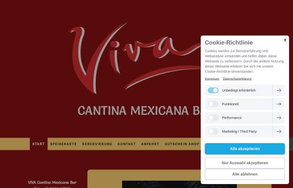 Vorschau von www.cantina.at, Viva Cantina Mexicana Bar